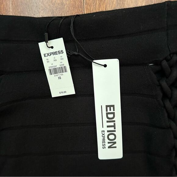 Express Black Women's Bandage Skirt With Braided Details, Bodycon, Size XS, NWT - Picture 12 of 12